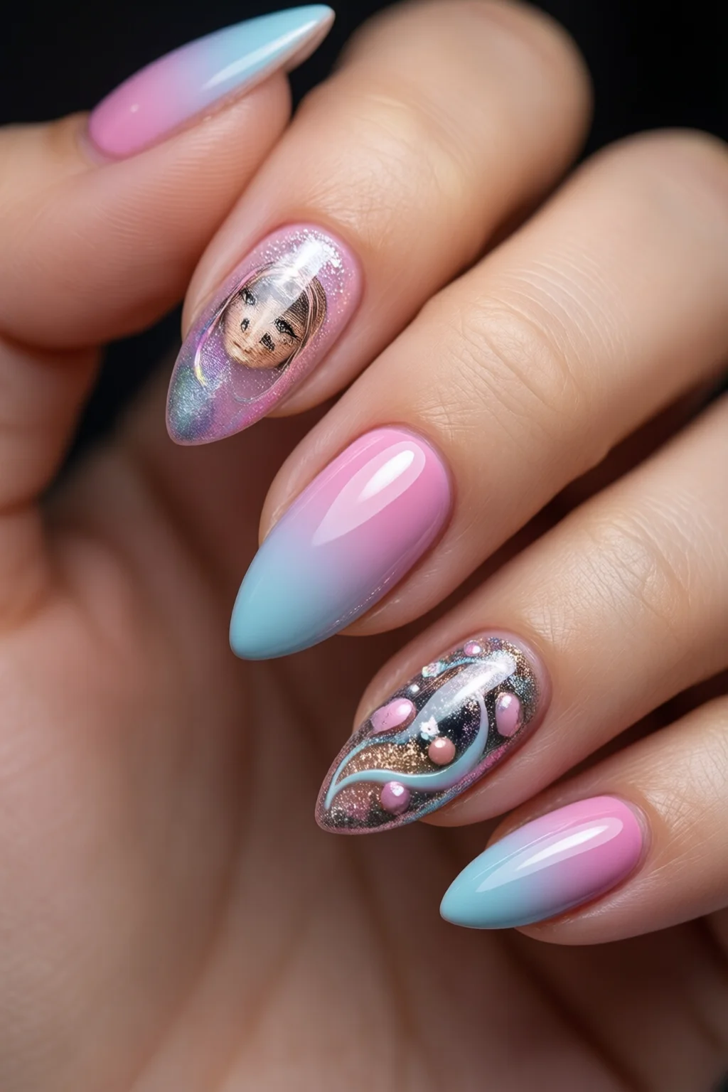 barbiecore nails