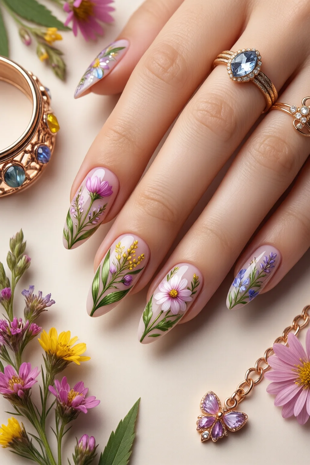 blooming botanical nails