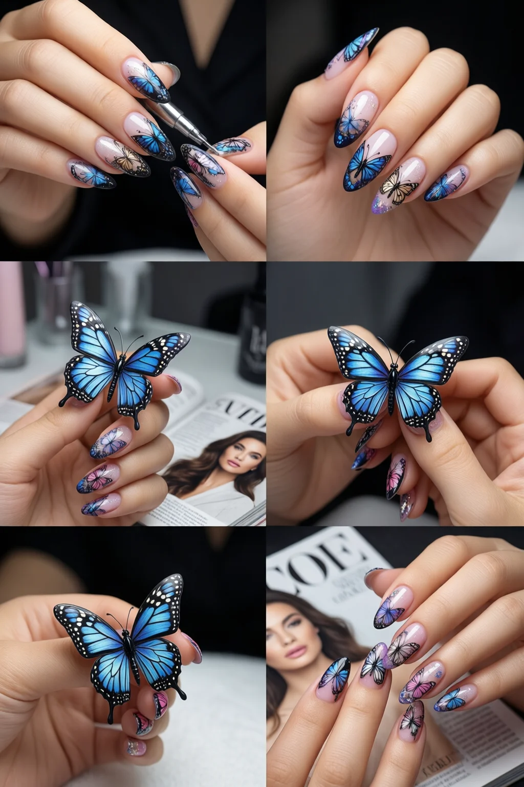 butterfly nail art