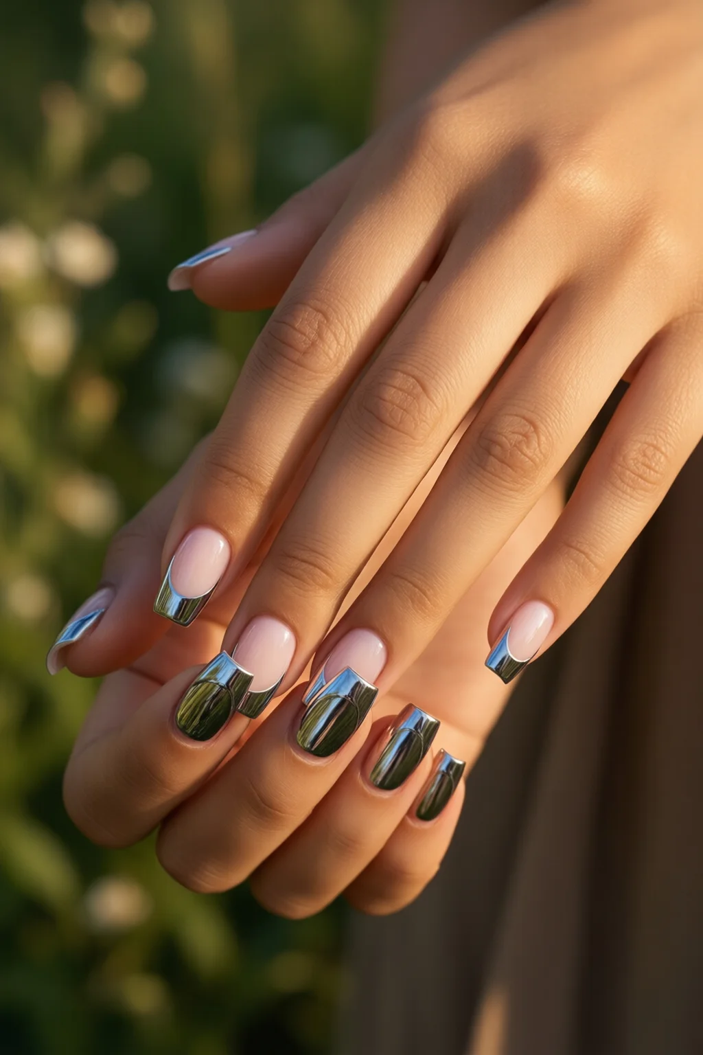chrome French tips