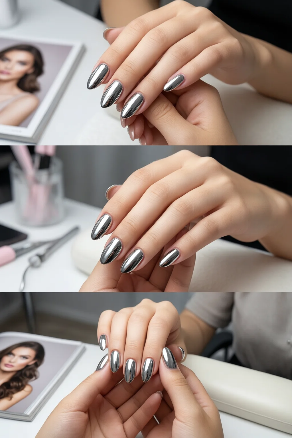 chrome French tips