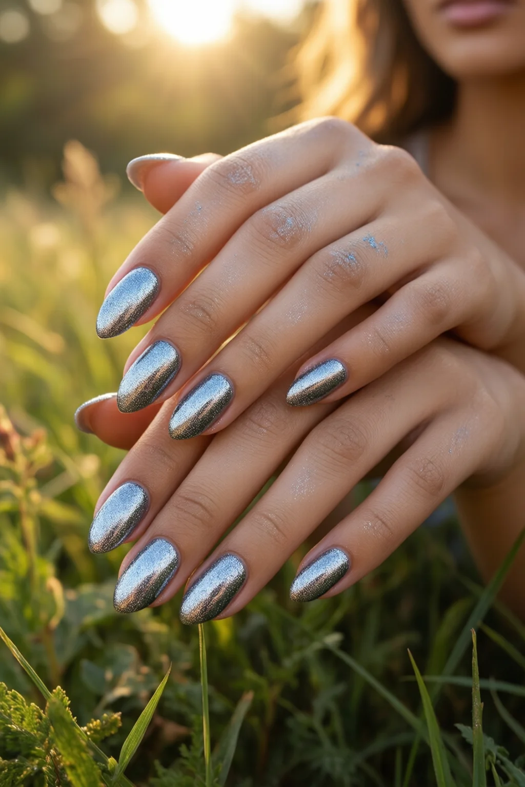chrome powder nails