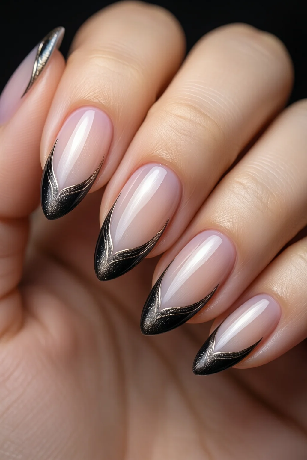 double French tip nails