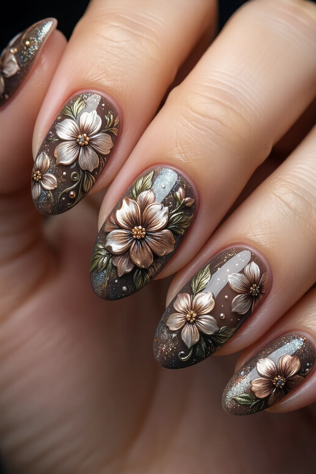 floral nail art
