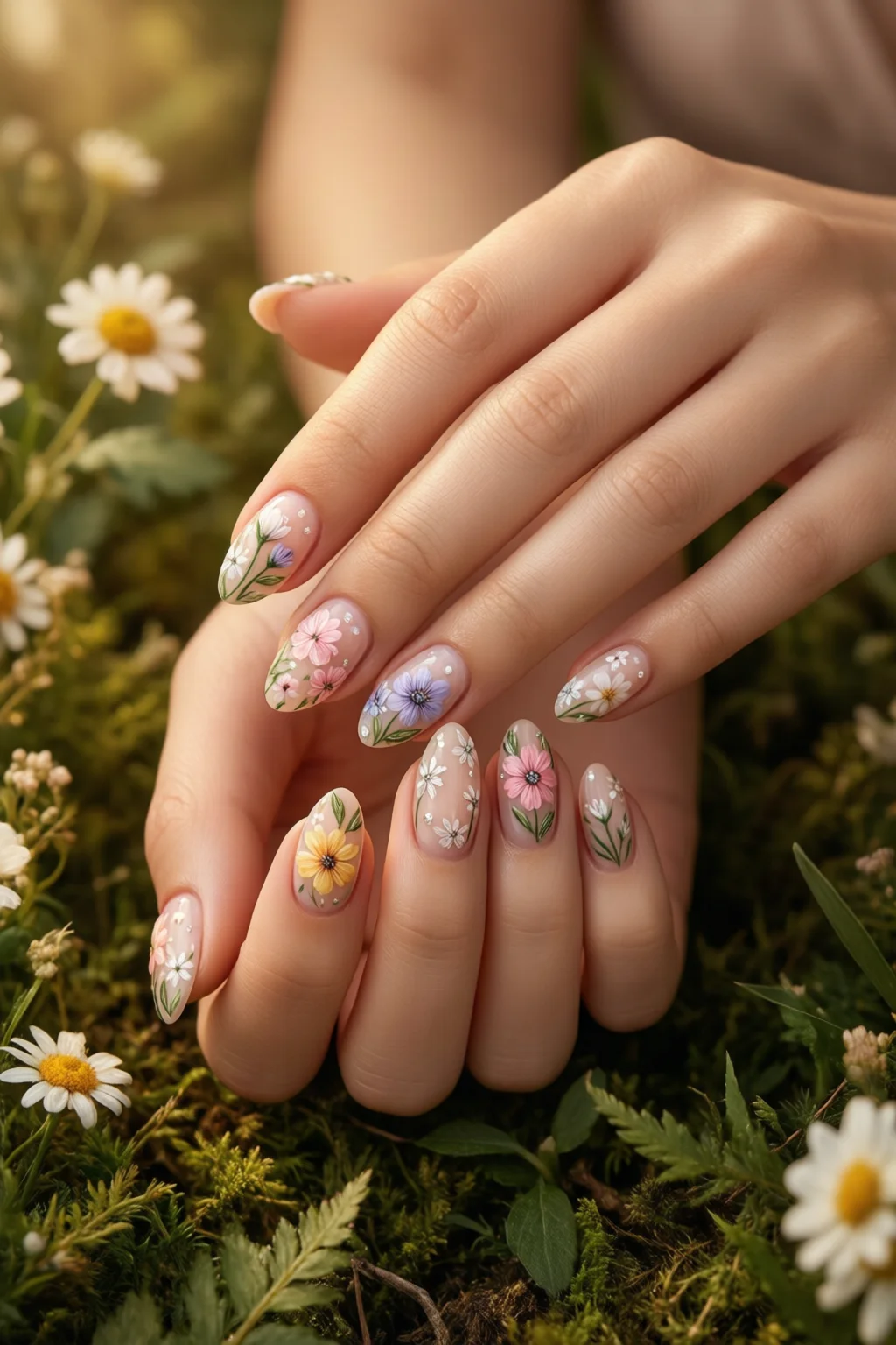 floral nail art
