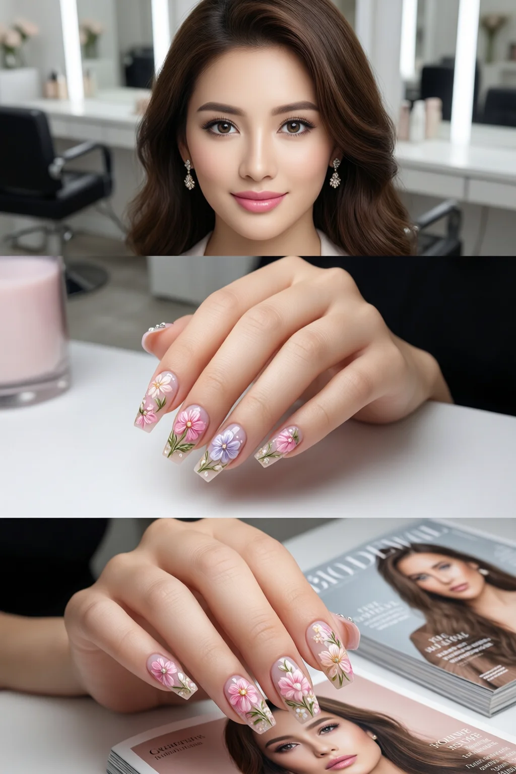floral nail art