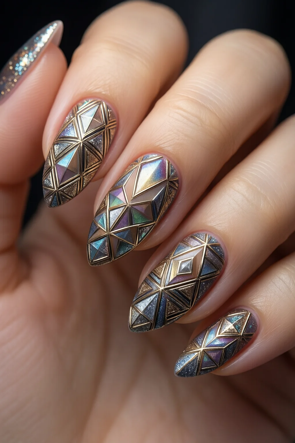 geometric nail art
