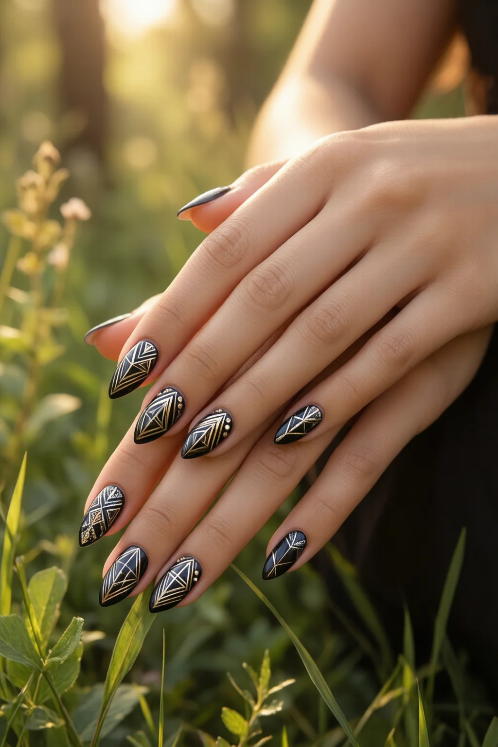 geometric nail art