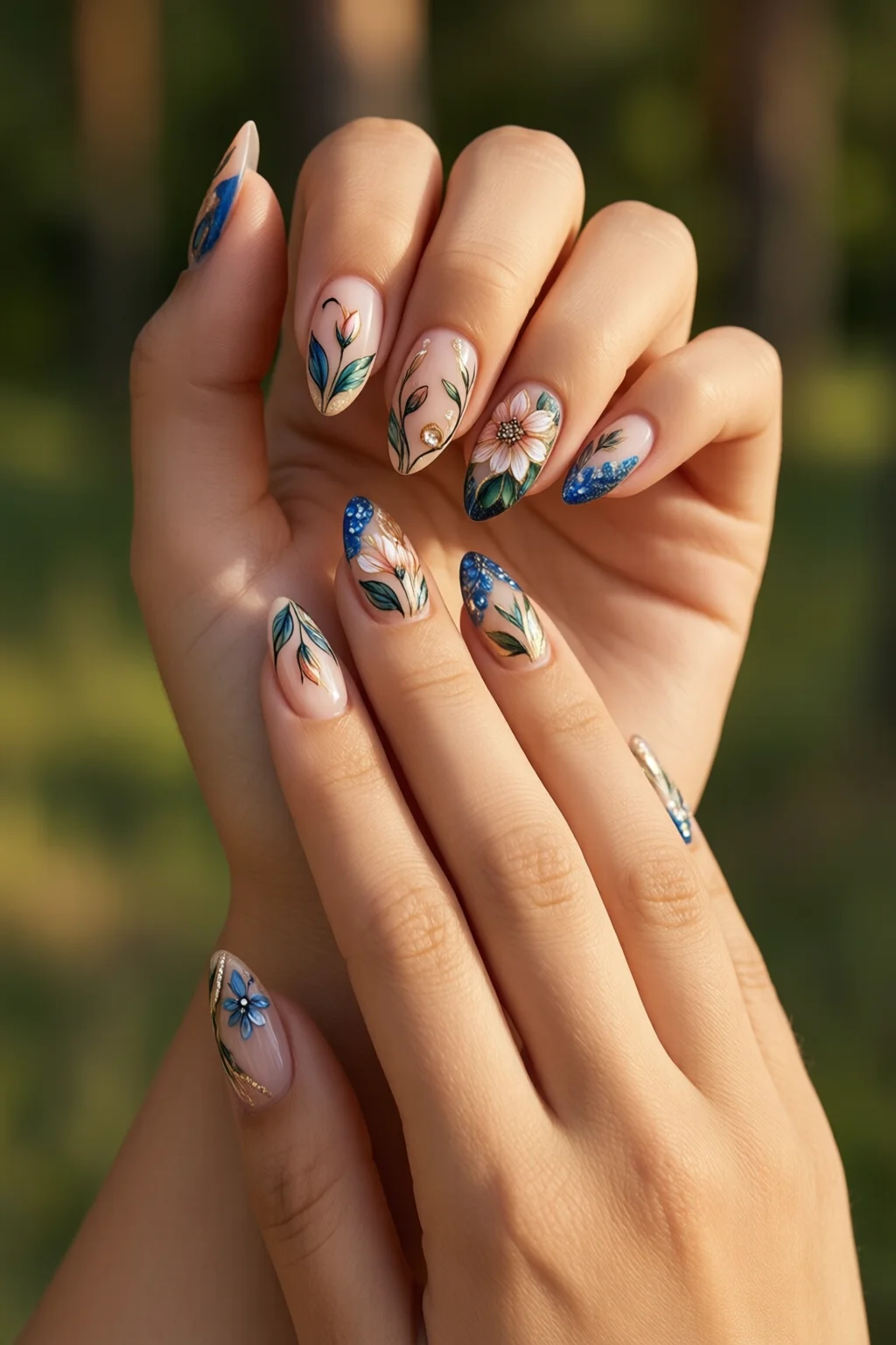 hand painted nail art