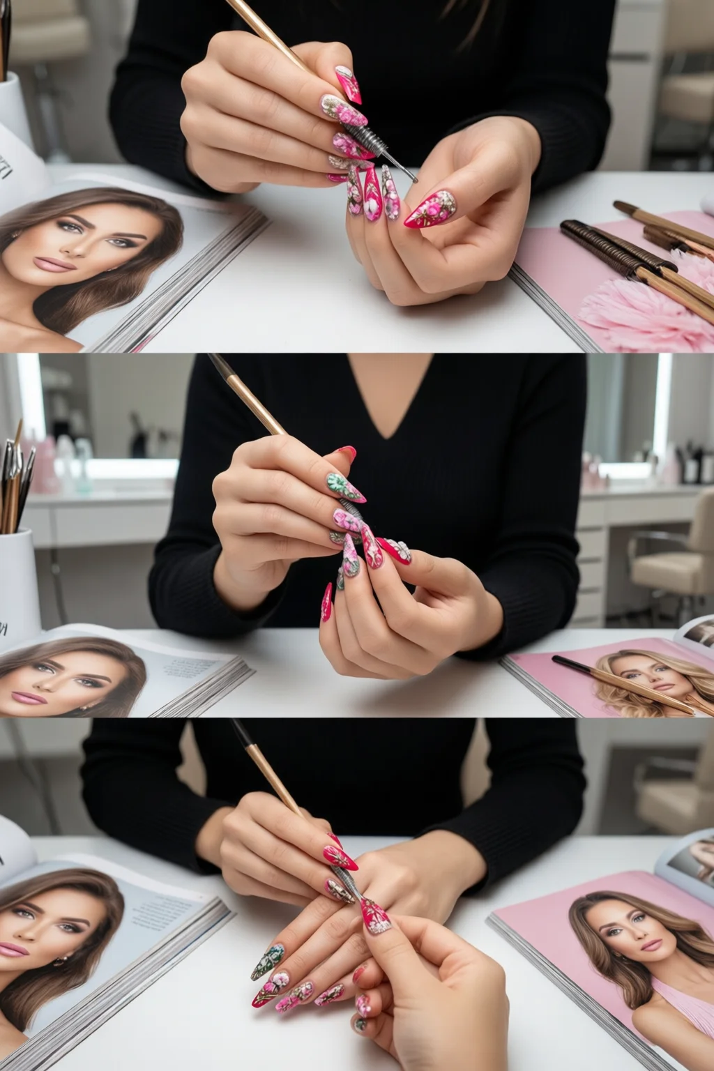 hand painted nail art