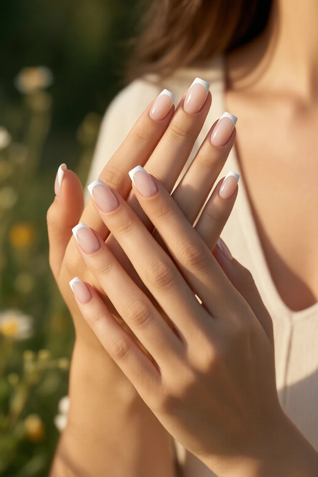 milky French tips