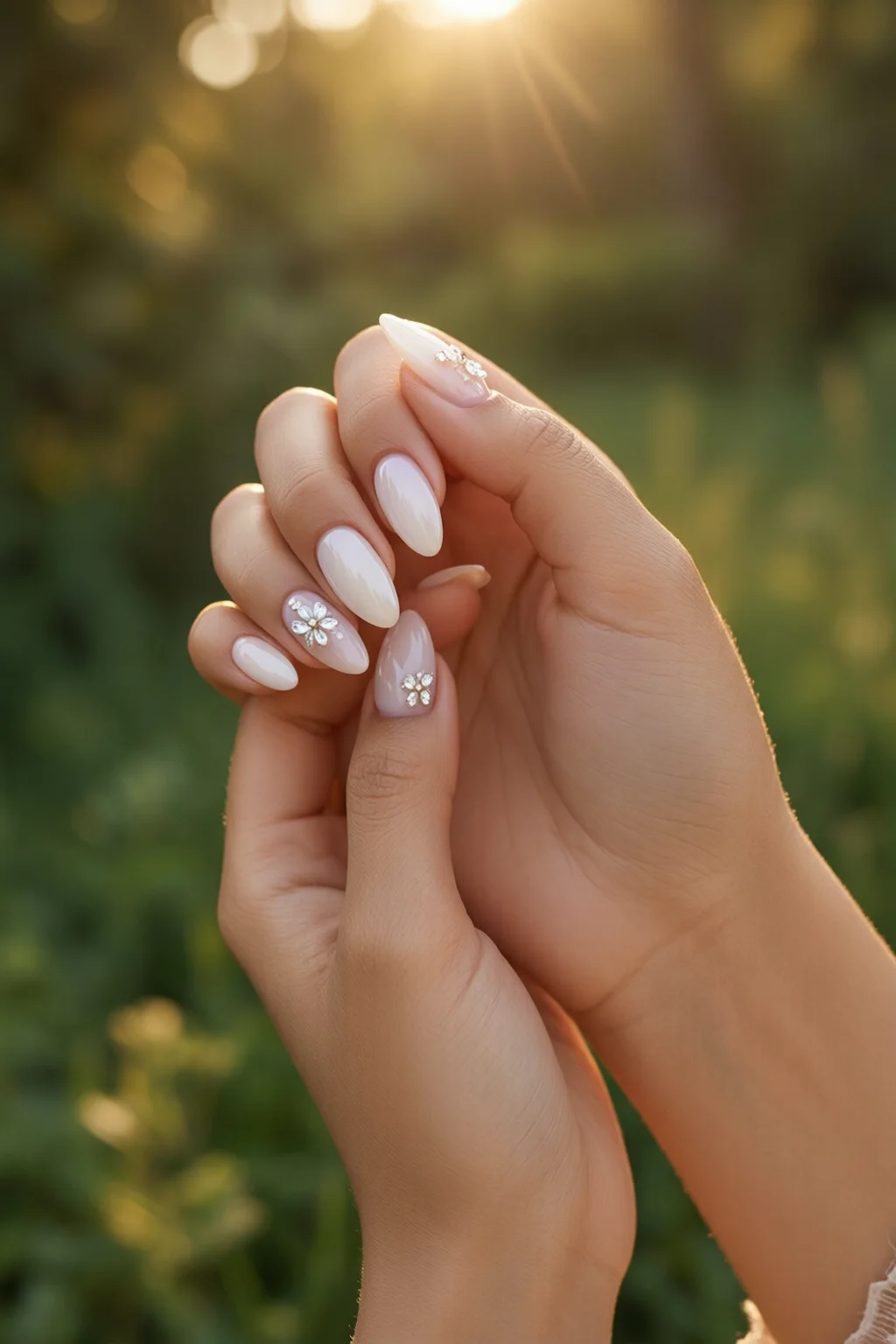 milky nails