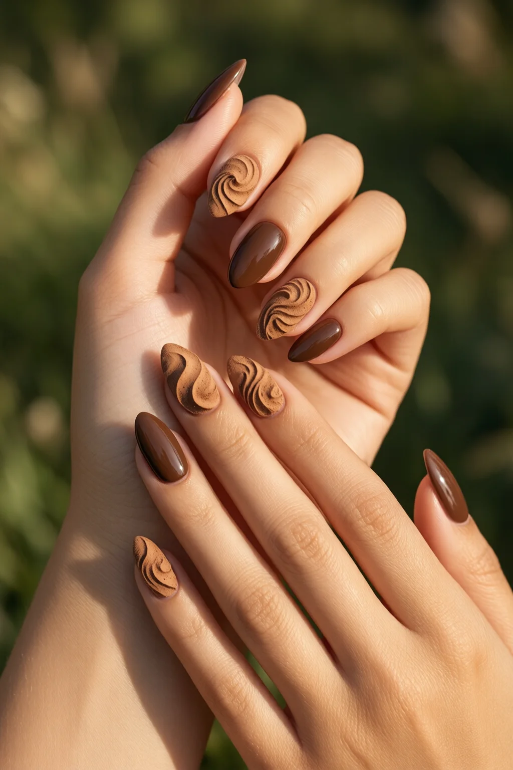mocha mousse nails