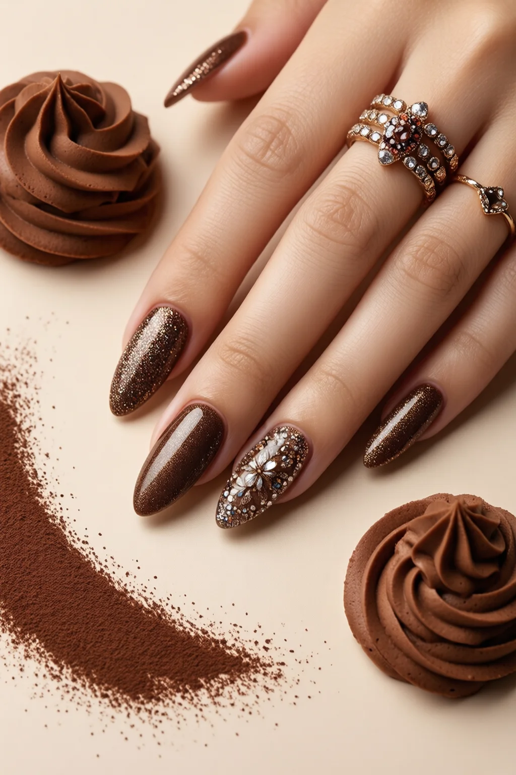 mocha mousse nails