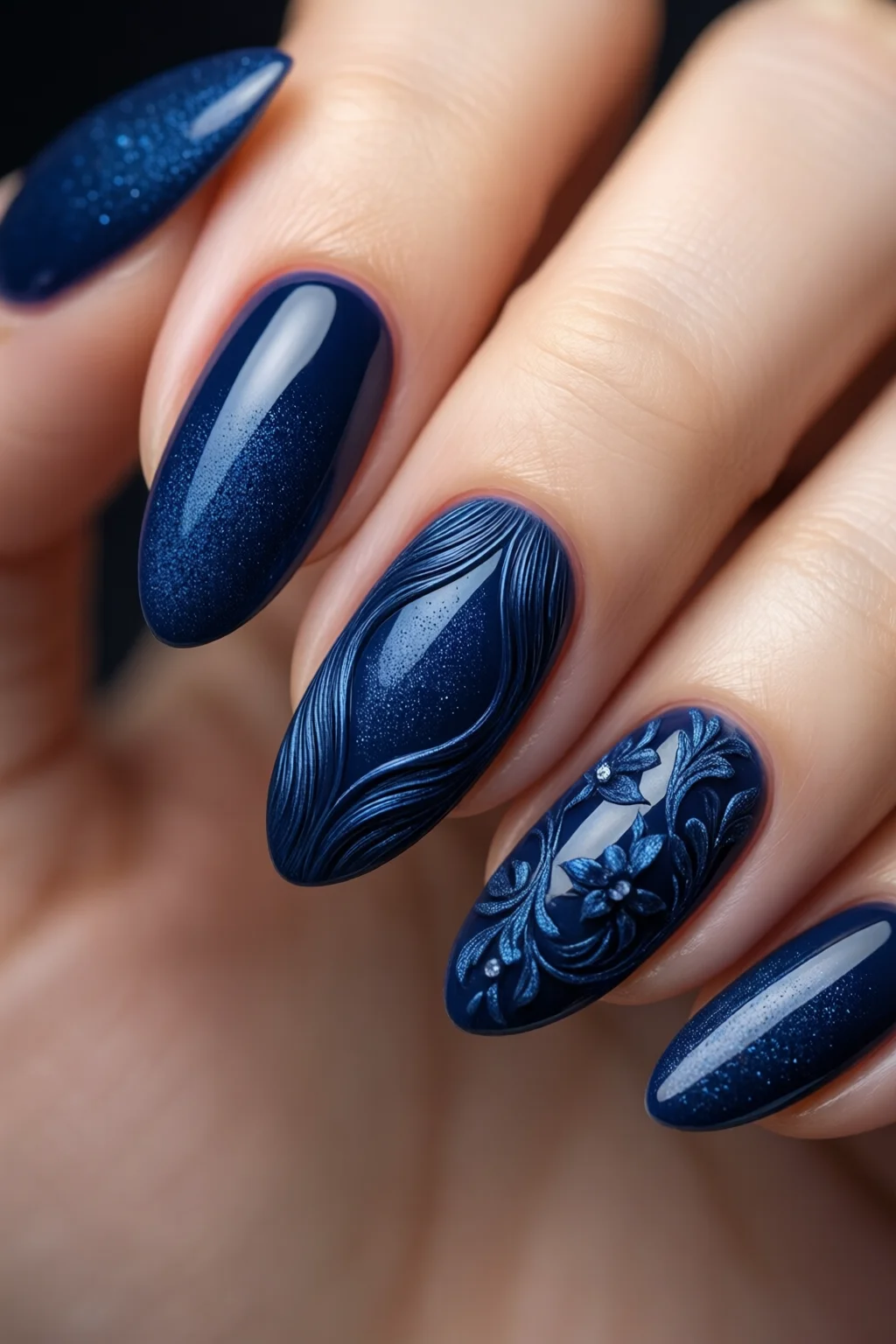 navy blue nails