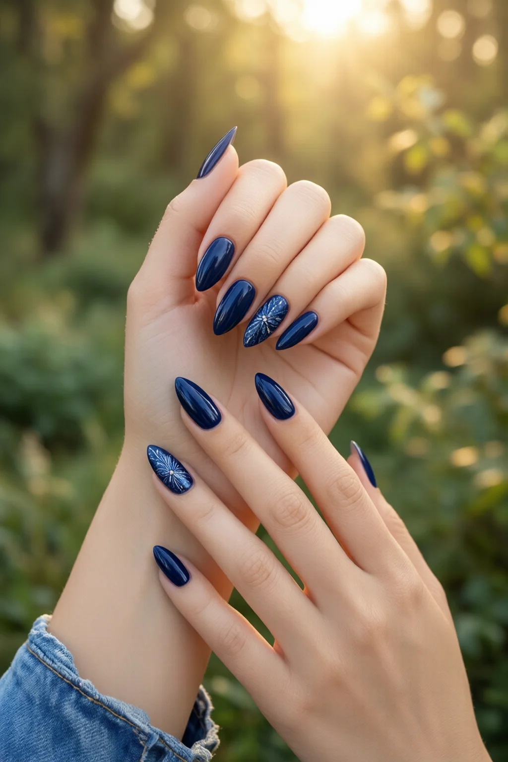 navy blue nails