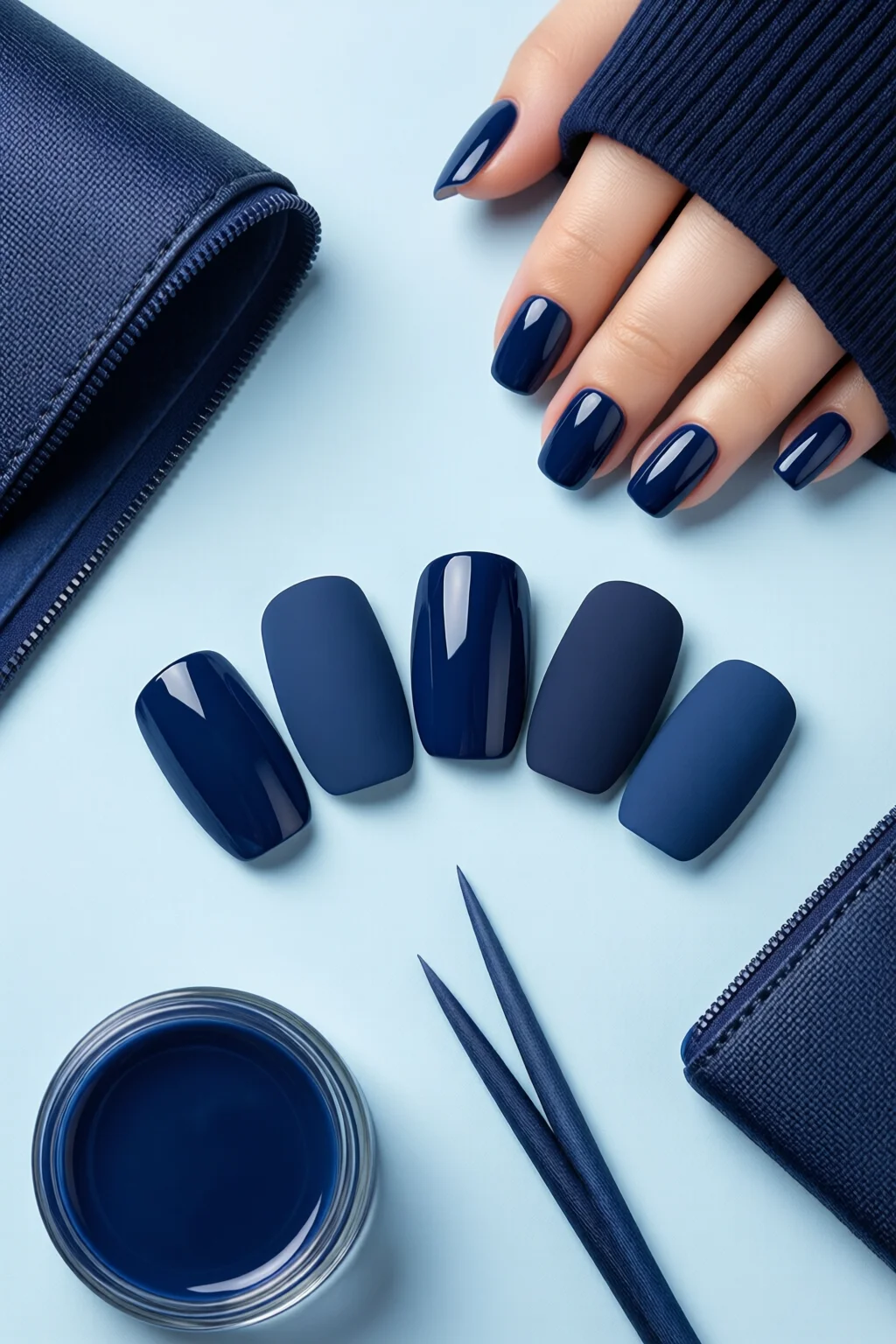 navy blue nails