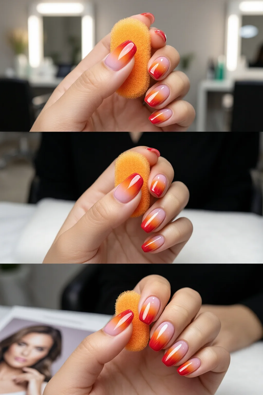 sponge gradient nails