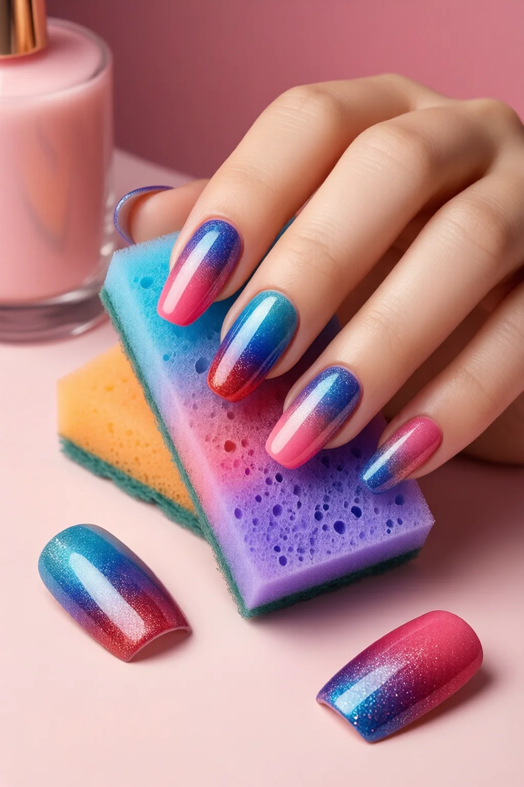 sponge gradient nails