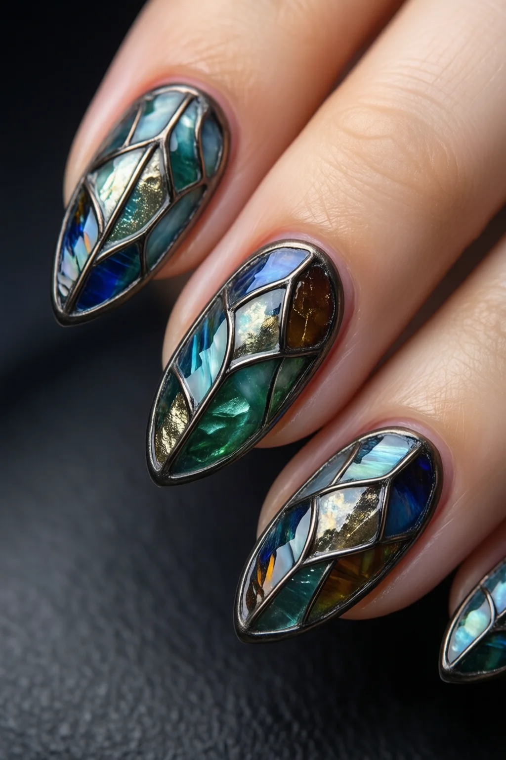 stained glass nails