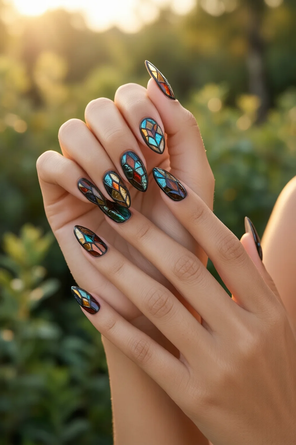 stained glass nails