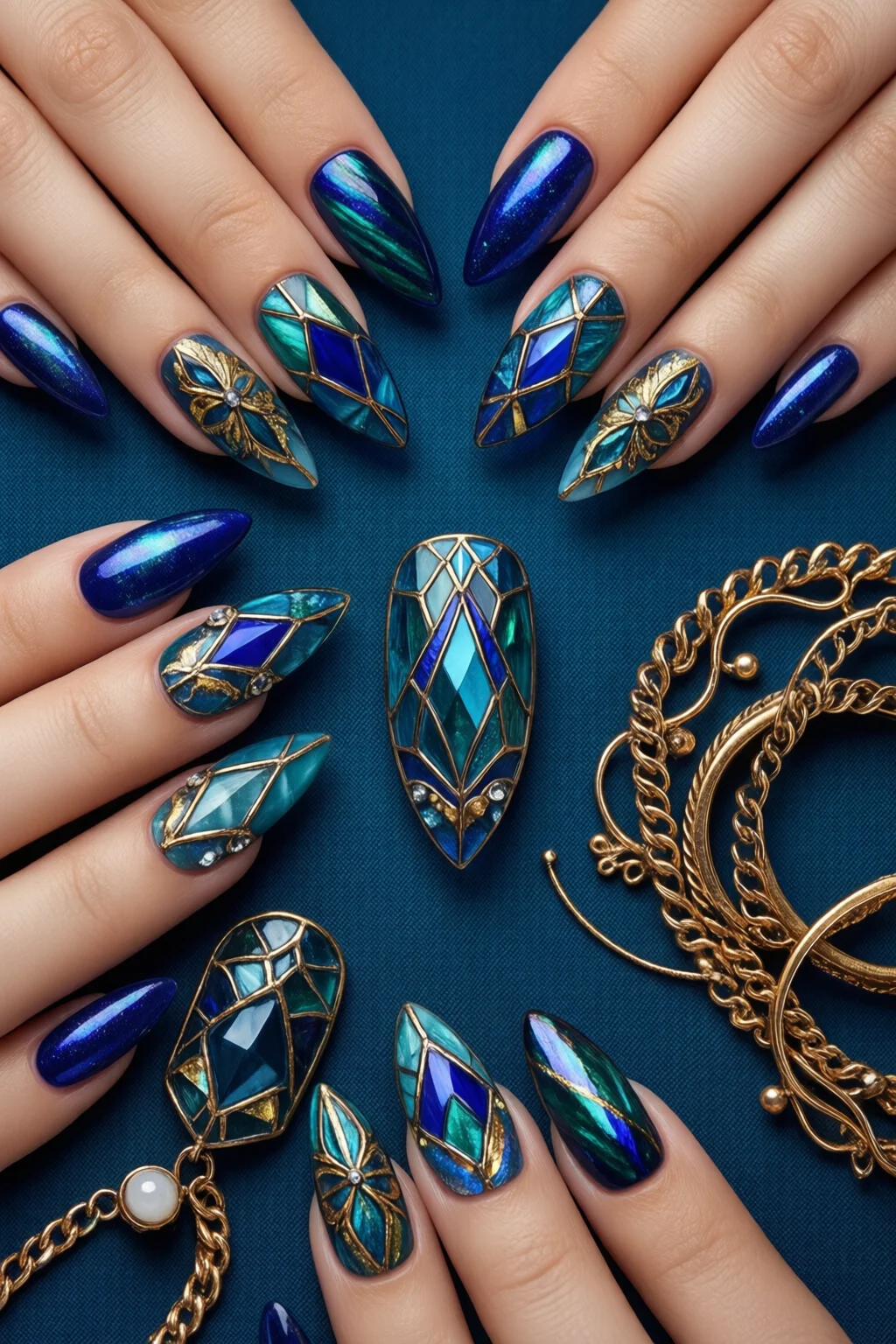 stained glass nails