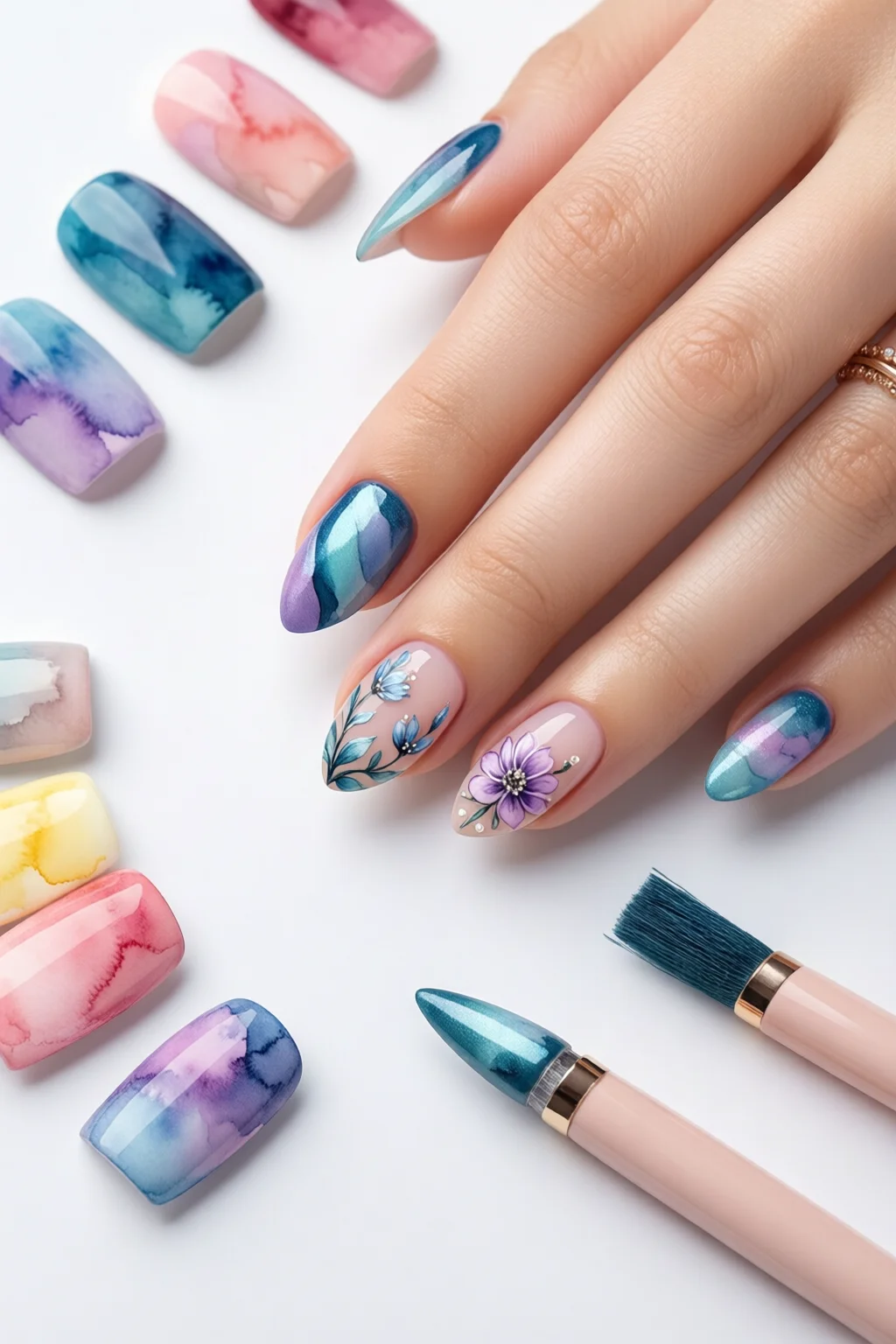 watercolor nails