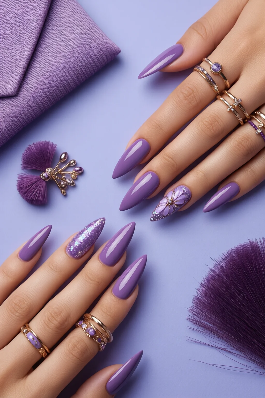 Y2K mauve nails